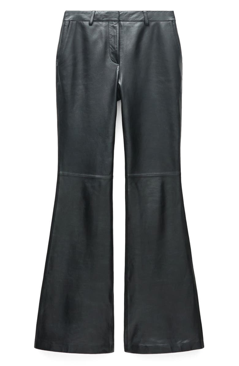 MANGO Leather Flare Leg Pants, Alternate, color, 