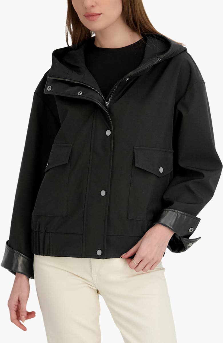 Tahari Leone Softshell Bomber Jacket, Main, color, Black