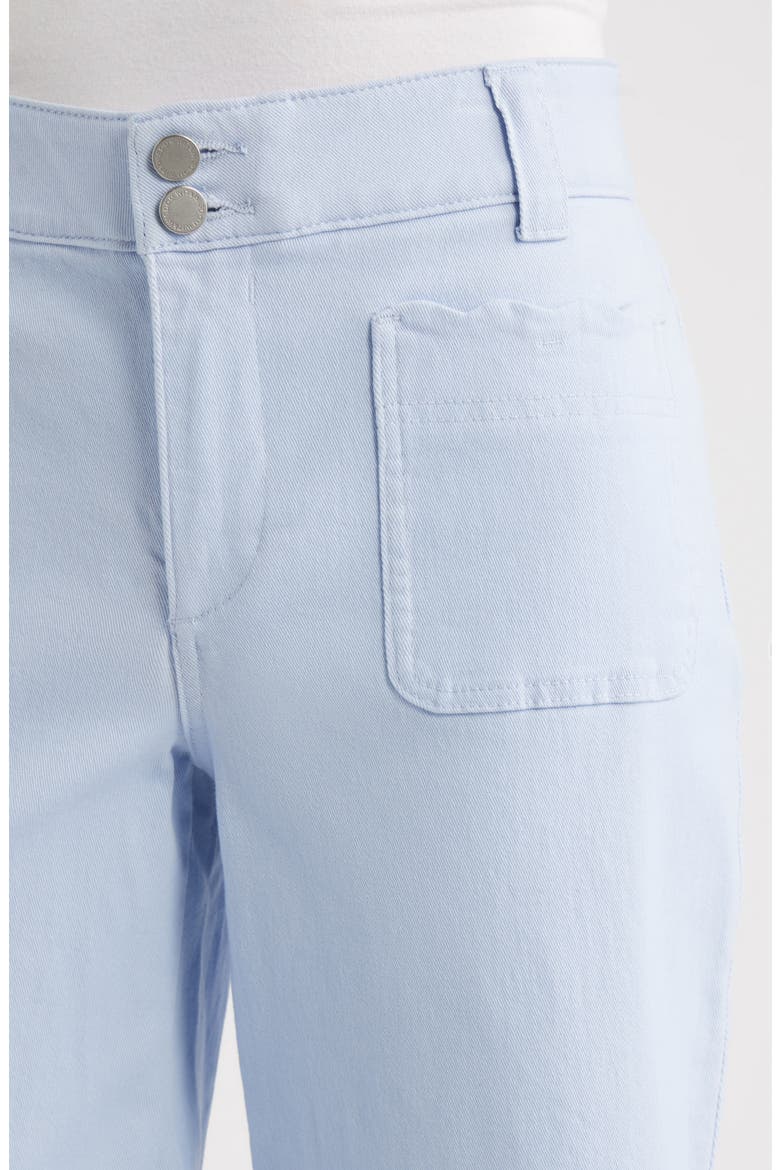 Scallop Patch Pocket High Waist Crop Wide Leg Twill Pants, Alternate, color, PERIWINKLE