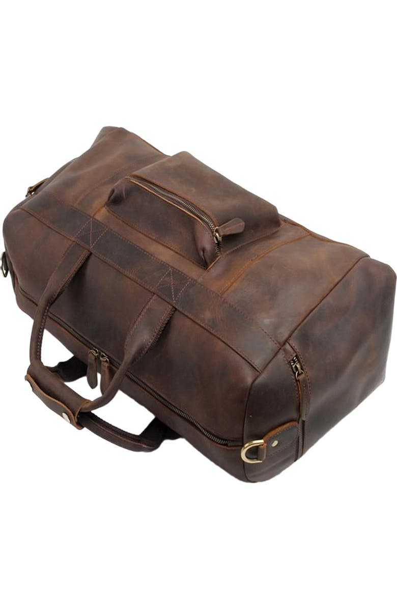 STEEL HORSE LEATHER The Asta Weekender | Handcrafted Leather Duffle Bag, Alternate, color, Dark Brown