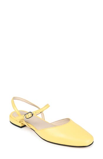 Shop Journee Collection Amannda Ankle Strap Low Pump In Yellow