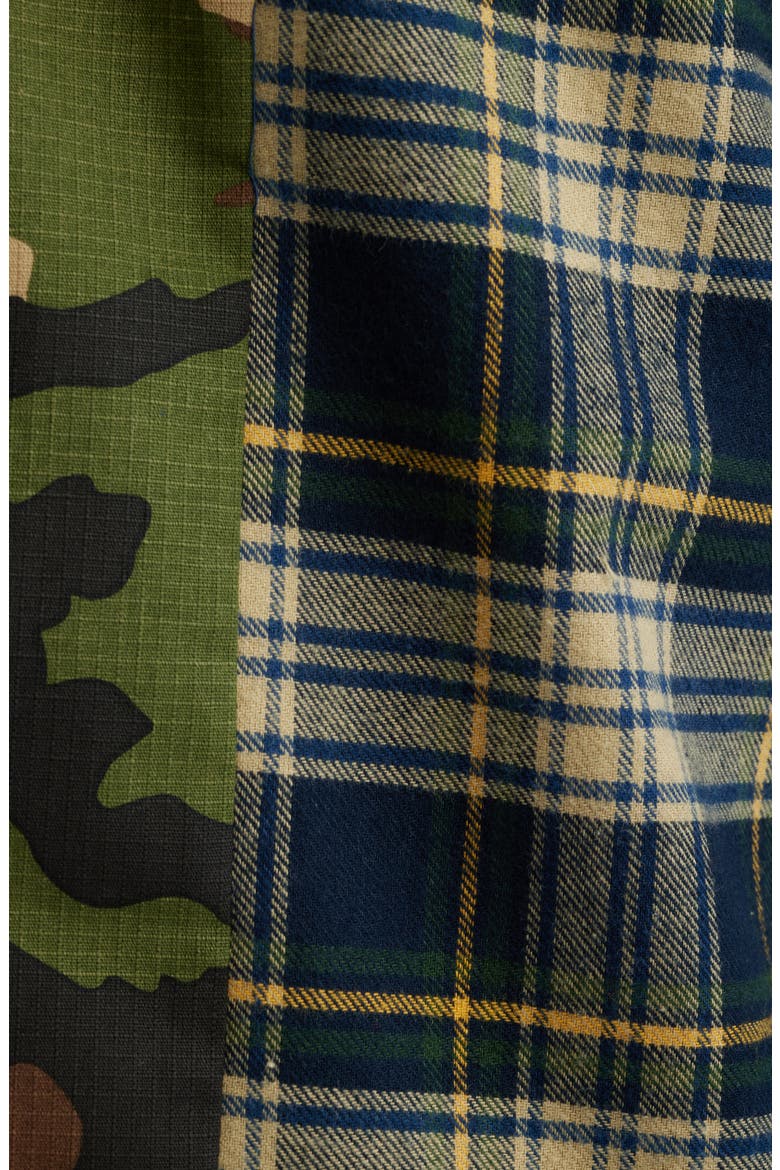 BB Wanderlust Plaid & Camo Cotton Button-Up Shirt, Alternate, color, CYPRESS