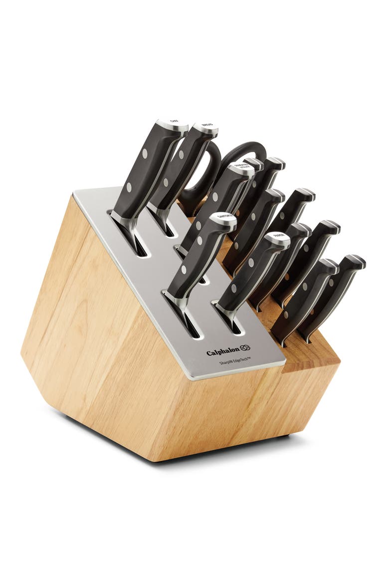 Premier SharpIN Edgetech™ 15-Piece Knife Block Set, Main, color, BLACK