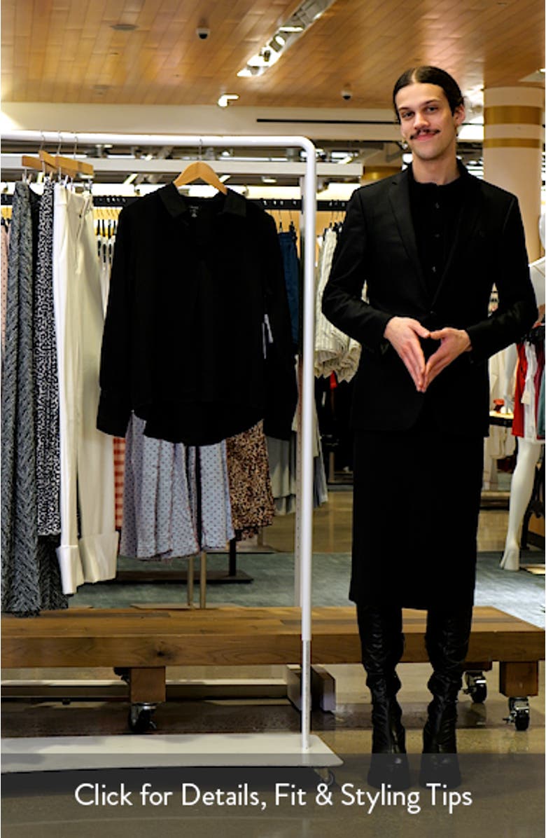 Tonal Stripe Collared Split Neck Top, sales video thumbnail