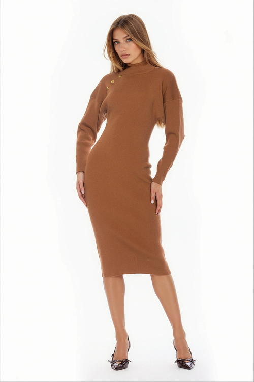 Alexia Admor Indigo Dress In Brown
