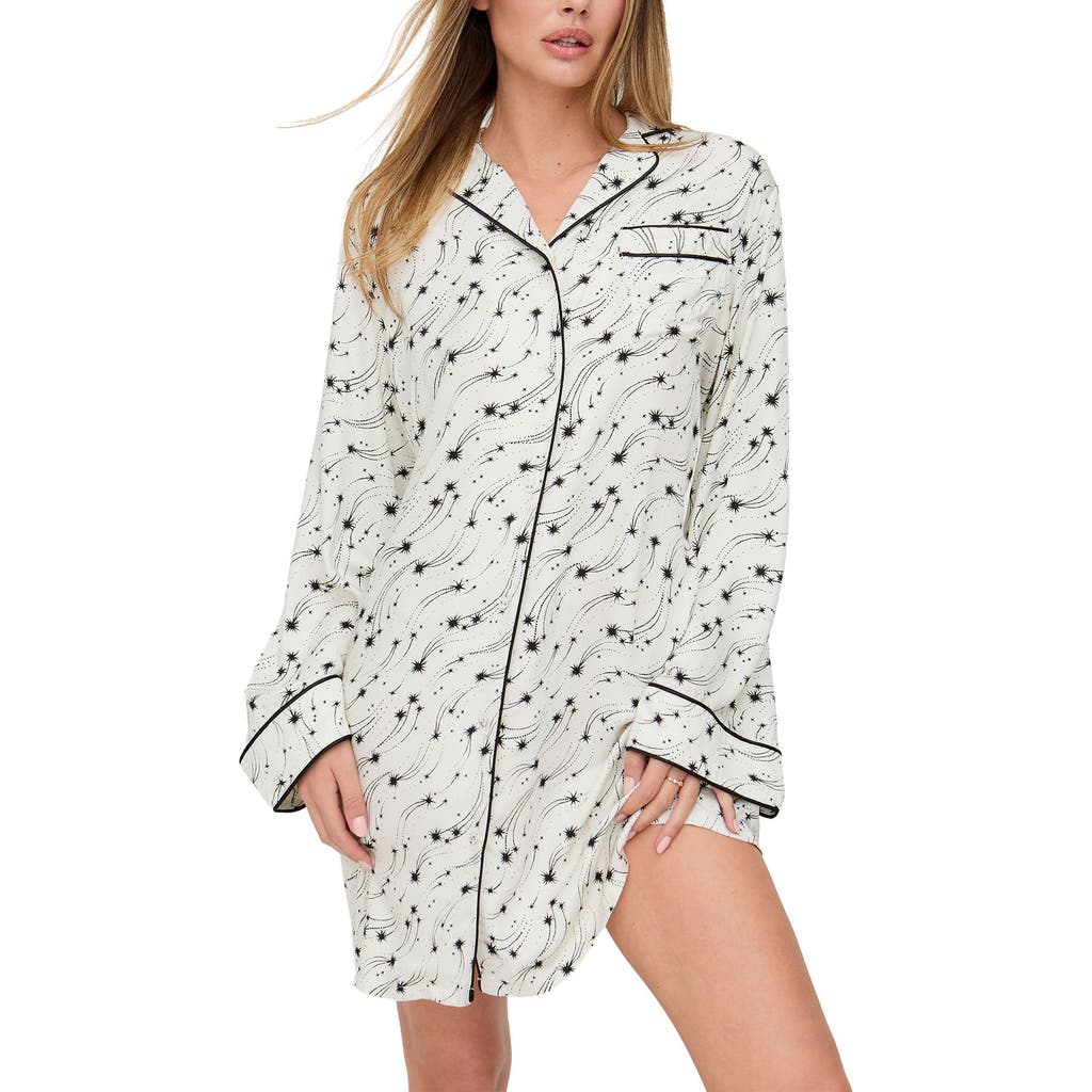 Lily And Lionel London Simone Long Sleeve Nightshirt In White