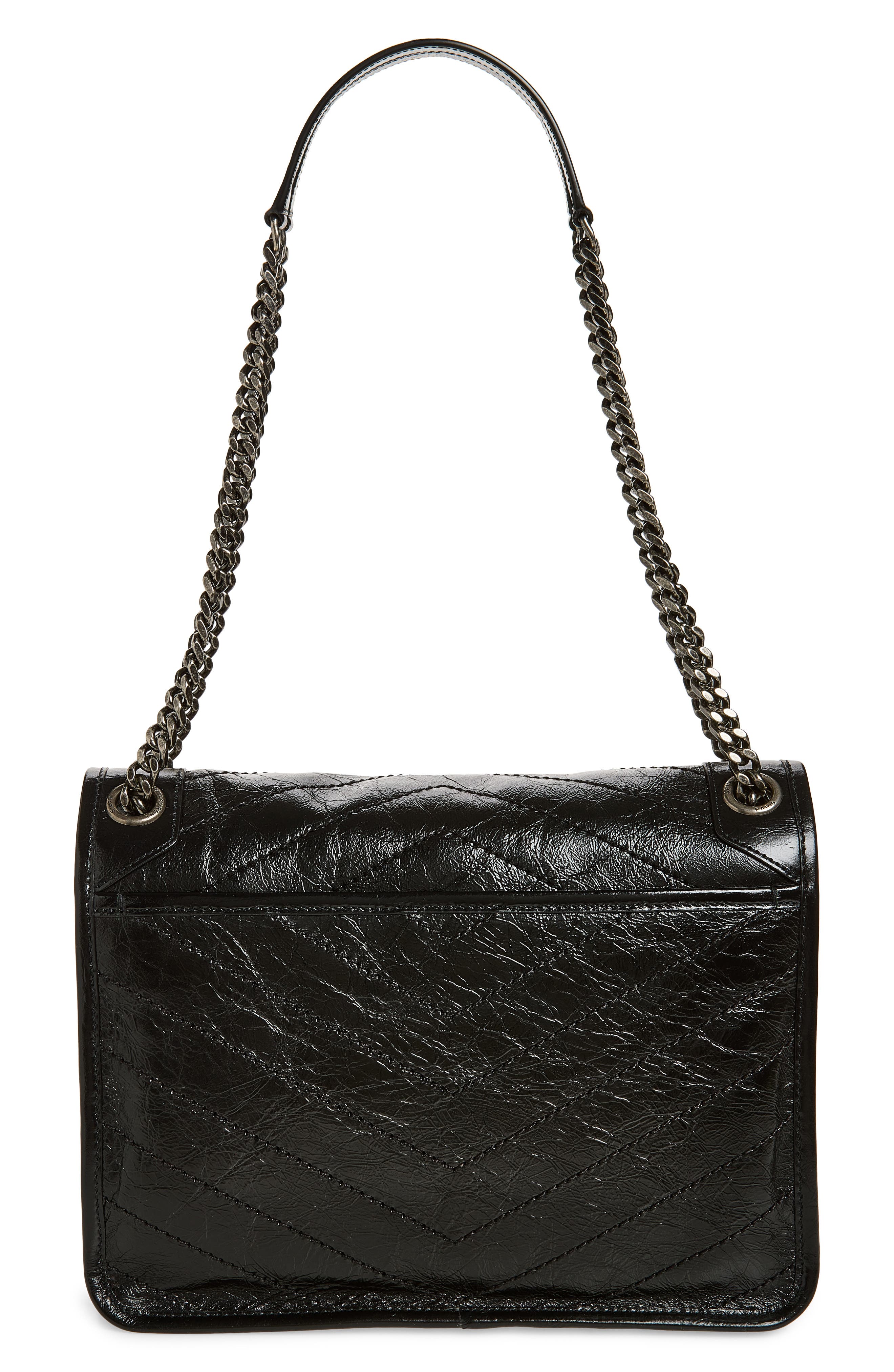 Medium Niki Matelassé Leather Shoulder Bag, Alternate, color, 1000-NERO