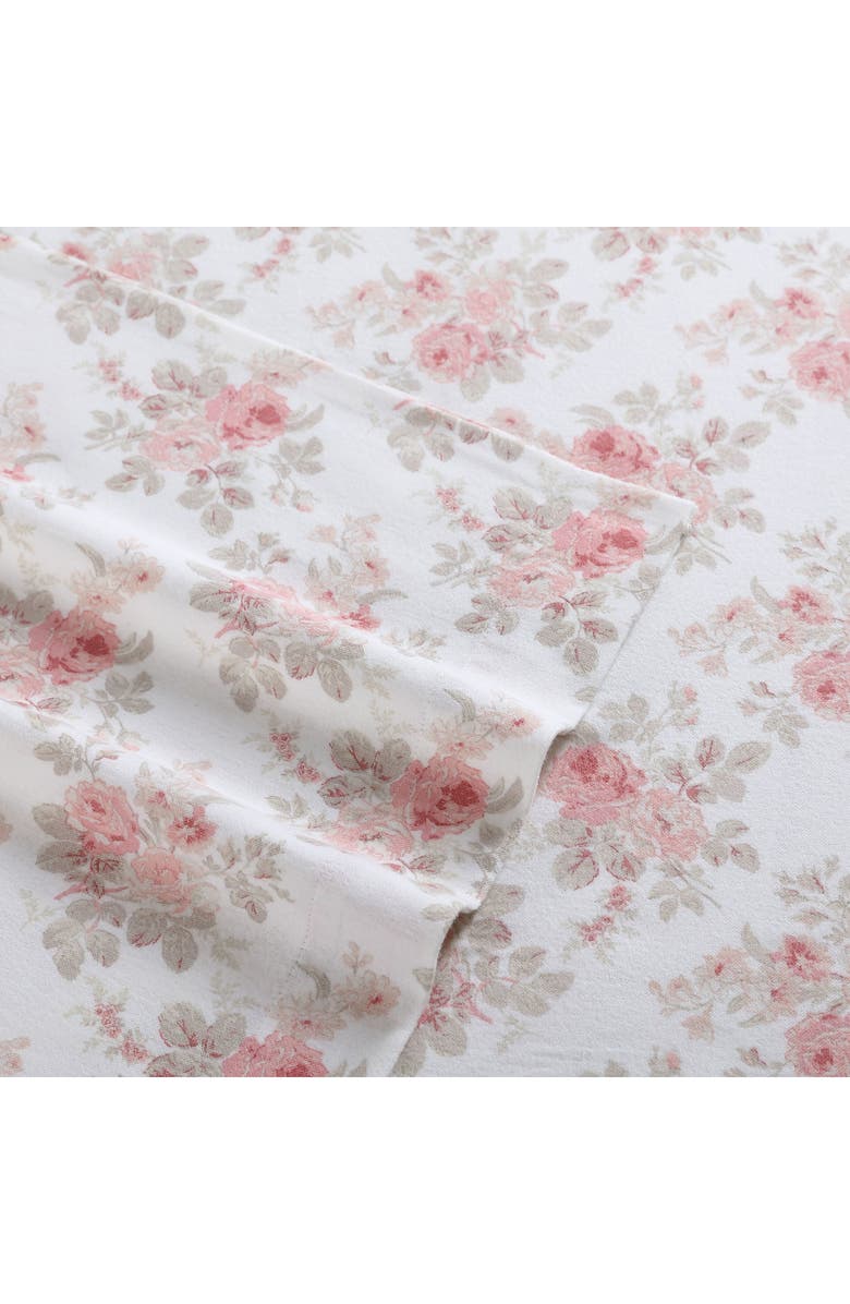 Laura Ashley Lisalee Cotton Flannel Sheet Set, Alternate, color, Lt-Pastel Pink