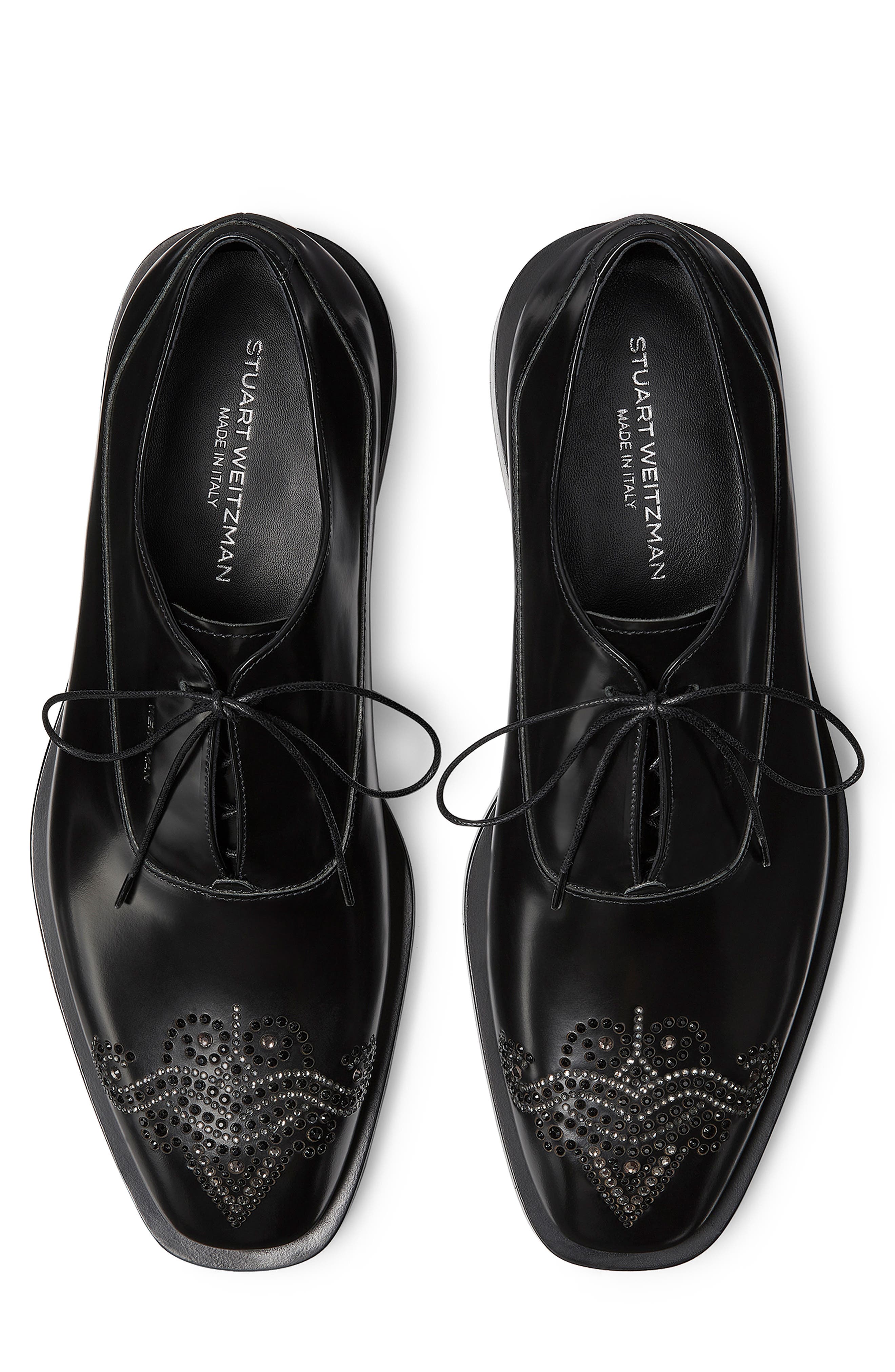 Stuart Weitzman Royce Runway Embellished Wingtip Oxford, Alternate, color, 
