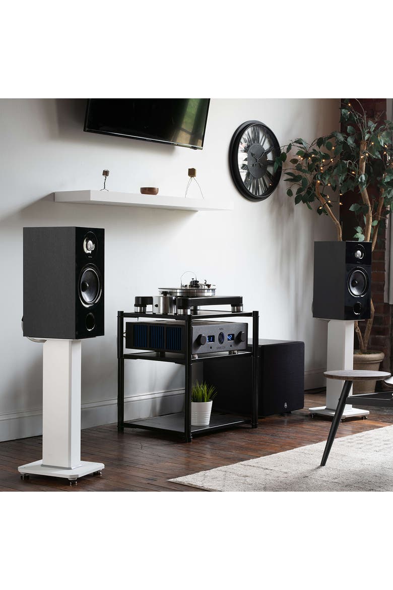 SX26 26" Tall Fillable Speaker Stands with Isolation Feet - Pair, Alternate, color, White