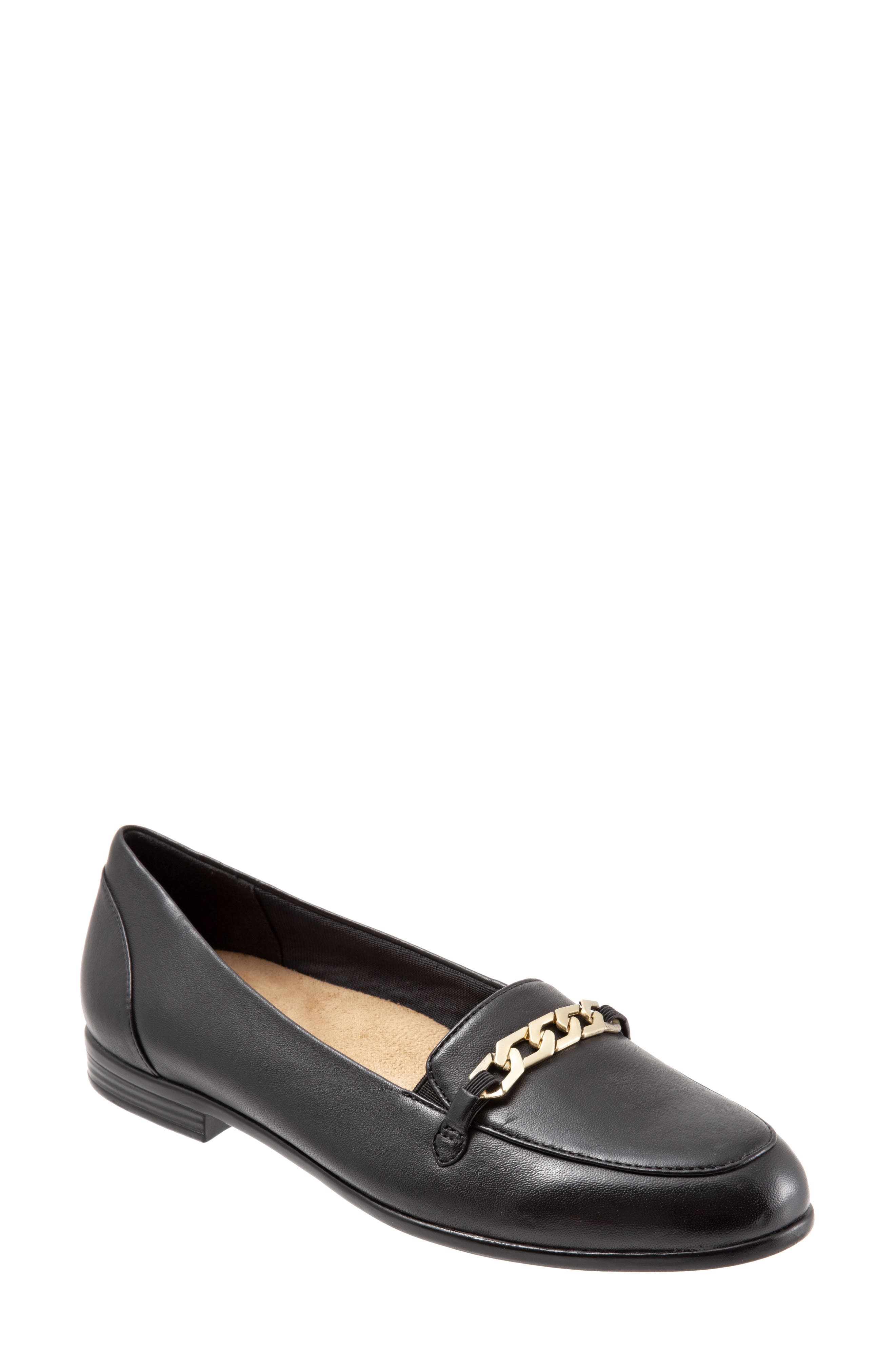 Anastasia Flat, Main, color, DARK BLACK LEATHER