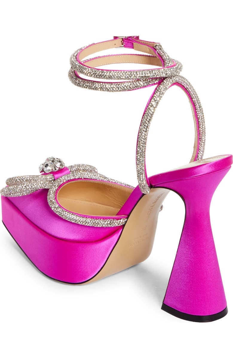 Mach & Mach Double Crystal Bow Satin Platform Pump, Alternate, color,