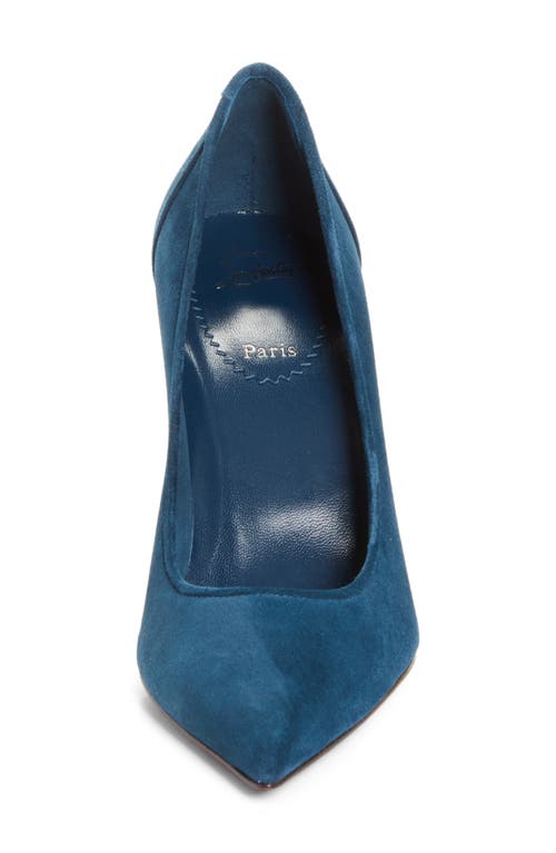 Christian Louboutin Kate Suede Red Sole Classic Pumps In Blue