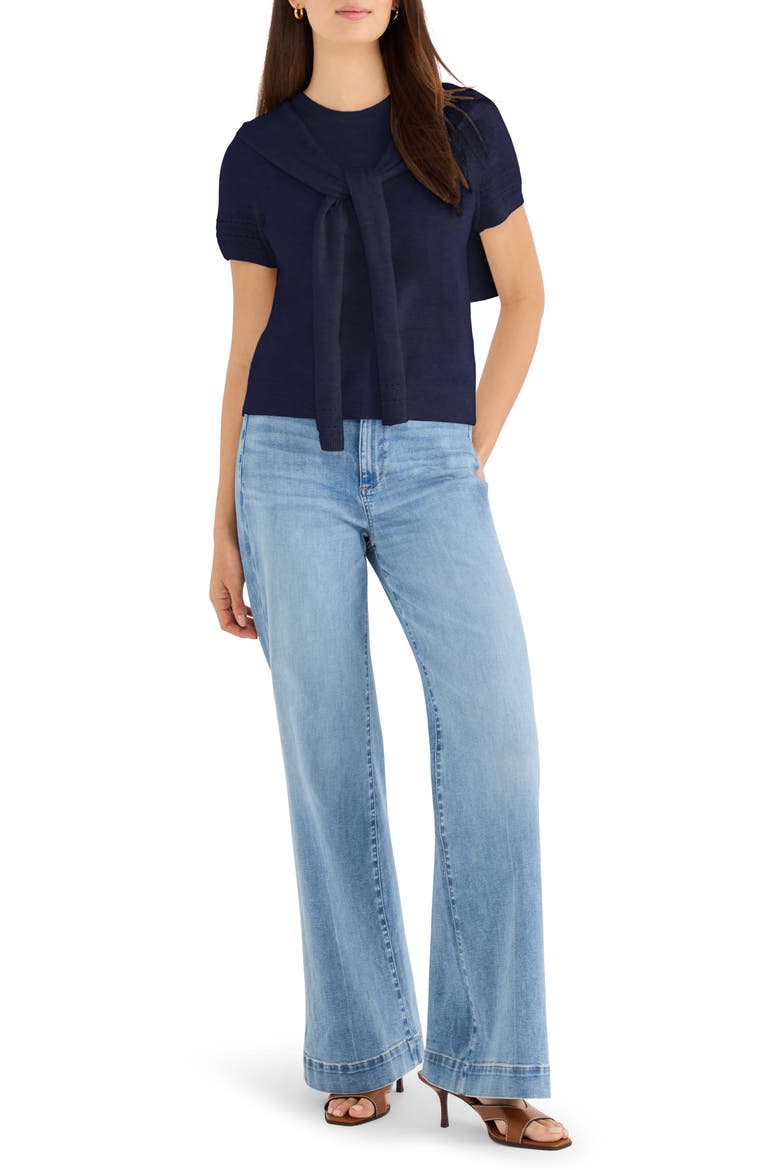 Piazza Layered Look Sweater, Alternate, color, DARK INDIGO