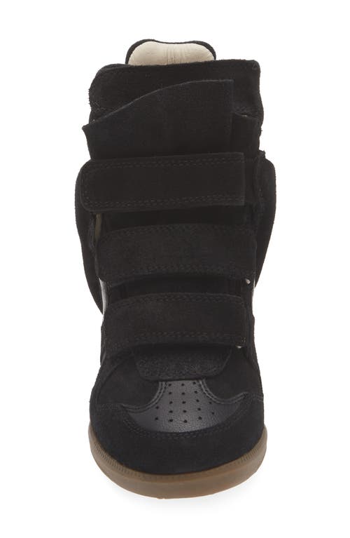 Isabel Marant Black Buckee Suede Trim Wedge Hi-top Sneakers In Black