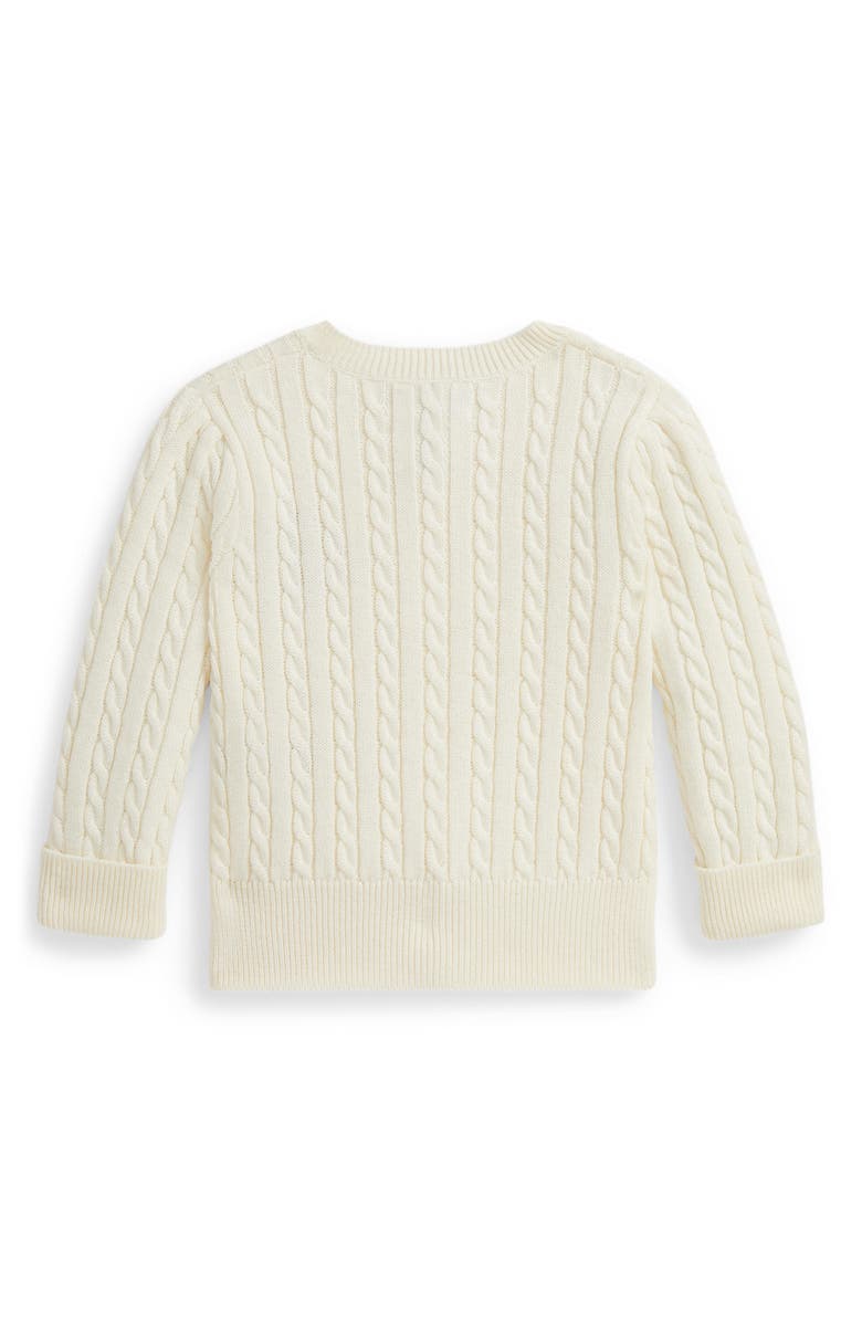 Ralph Lauren Bear Cable Stitch Sweater, Alternate, color, White