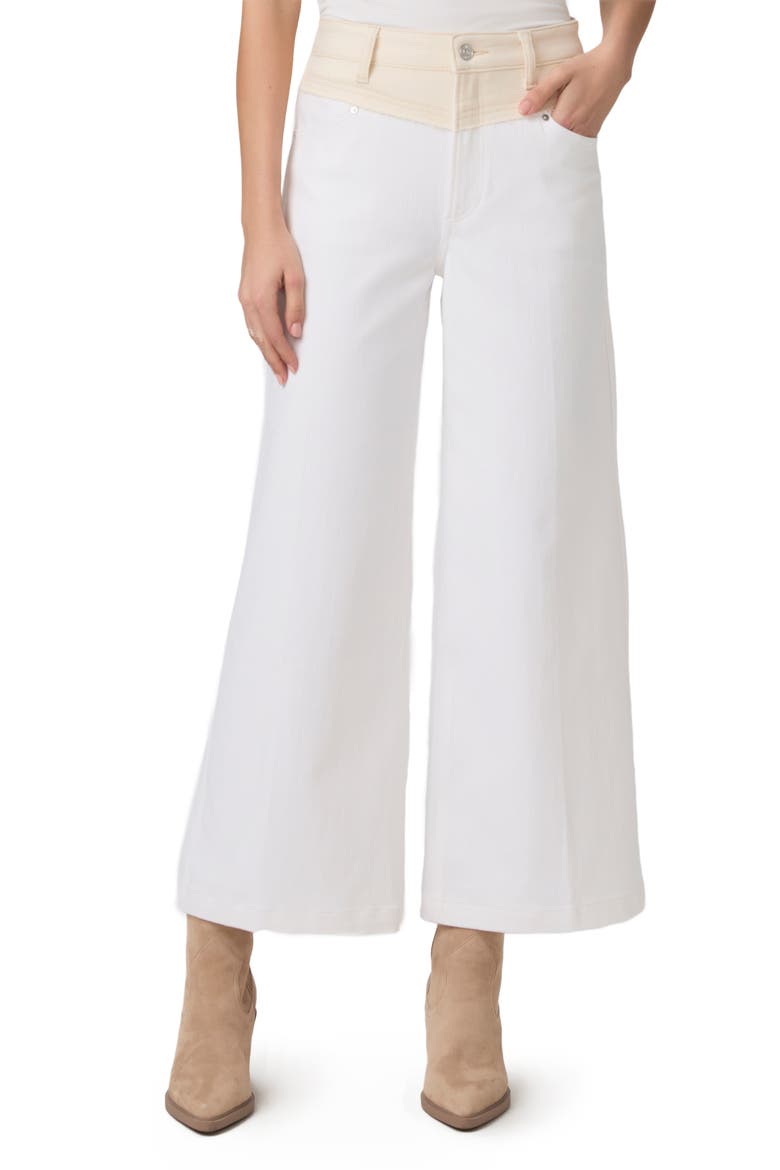 Harper V-Yoke High Waist Ankle Wide Leg Jeans, Main, color, CREAM/ WHITE DISTRESSED