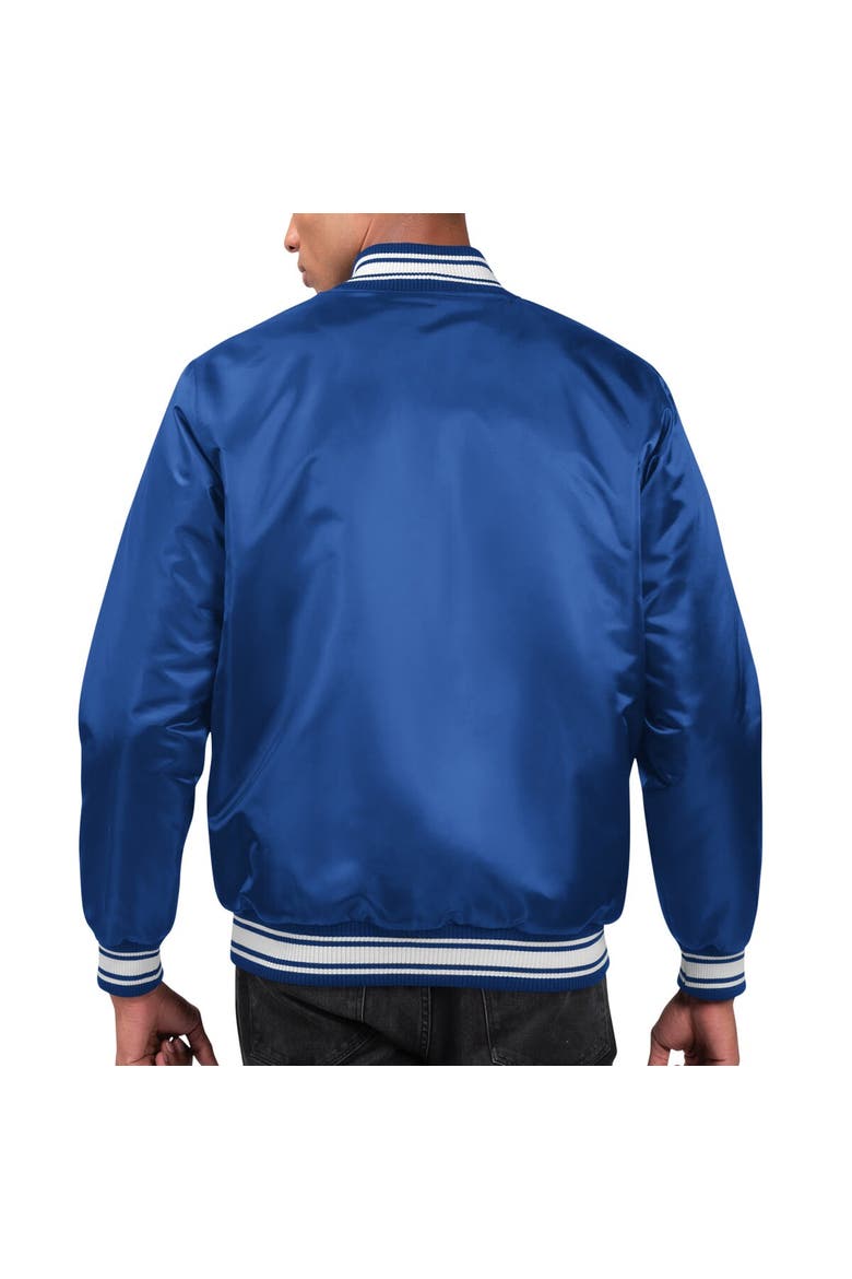 Men's Starter Royal Indianapolis Colts Locker Room Satin Varsity Full-Snap Jacket, Alternate, color, Royal