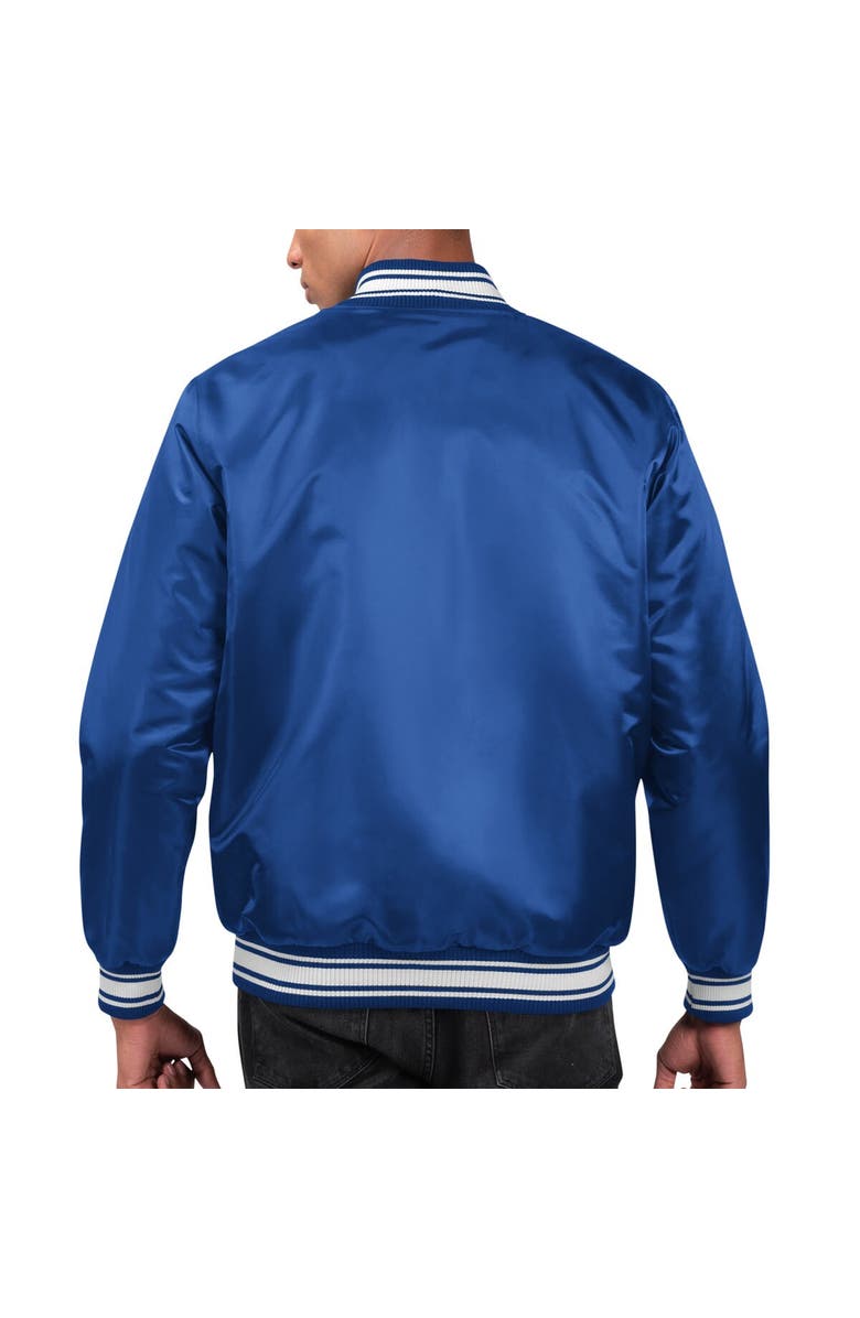 STARTER Men's Starter Royal Indianapolis Colts Locker Room Satin Varsity Full-Snap Jacket, Alternate, color, Royal