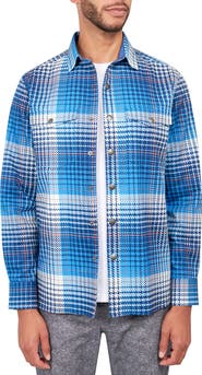 Brooklyn Brigade Slim Plaid Cotton Stretch Shirt Jacket