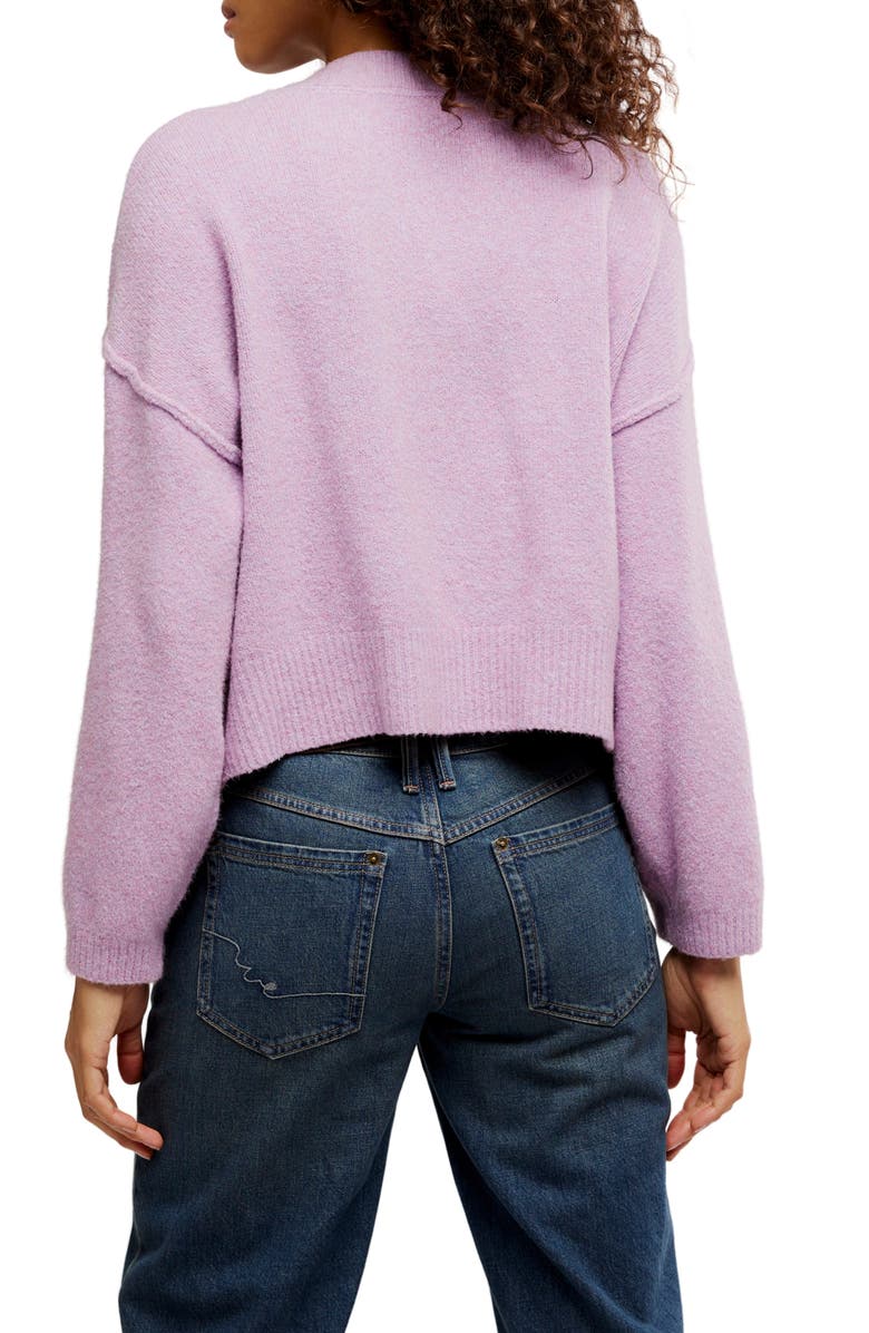 Free People Cool of the Night Cardigan, Alternate, color, Lilac Spell Melange