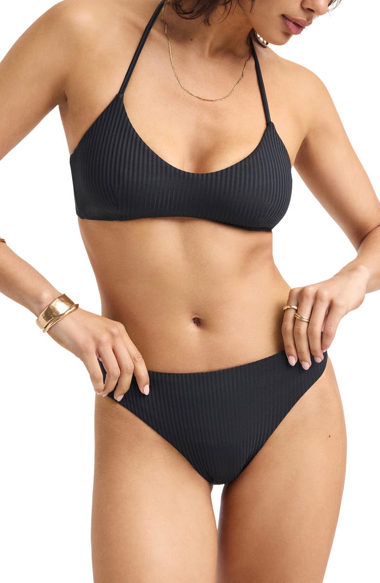 Vitamin A<sup>®</sup> Sierra Rib Bikini Top, Alternate, color, Black