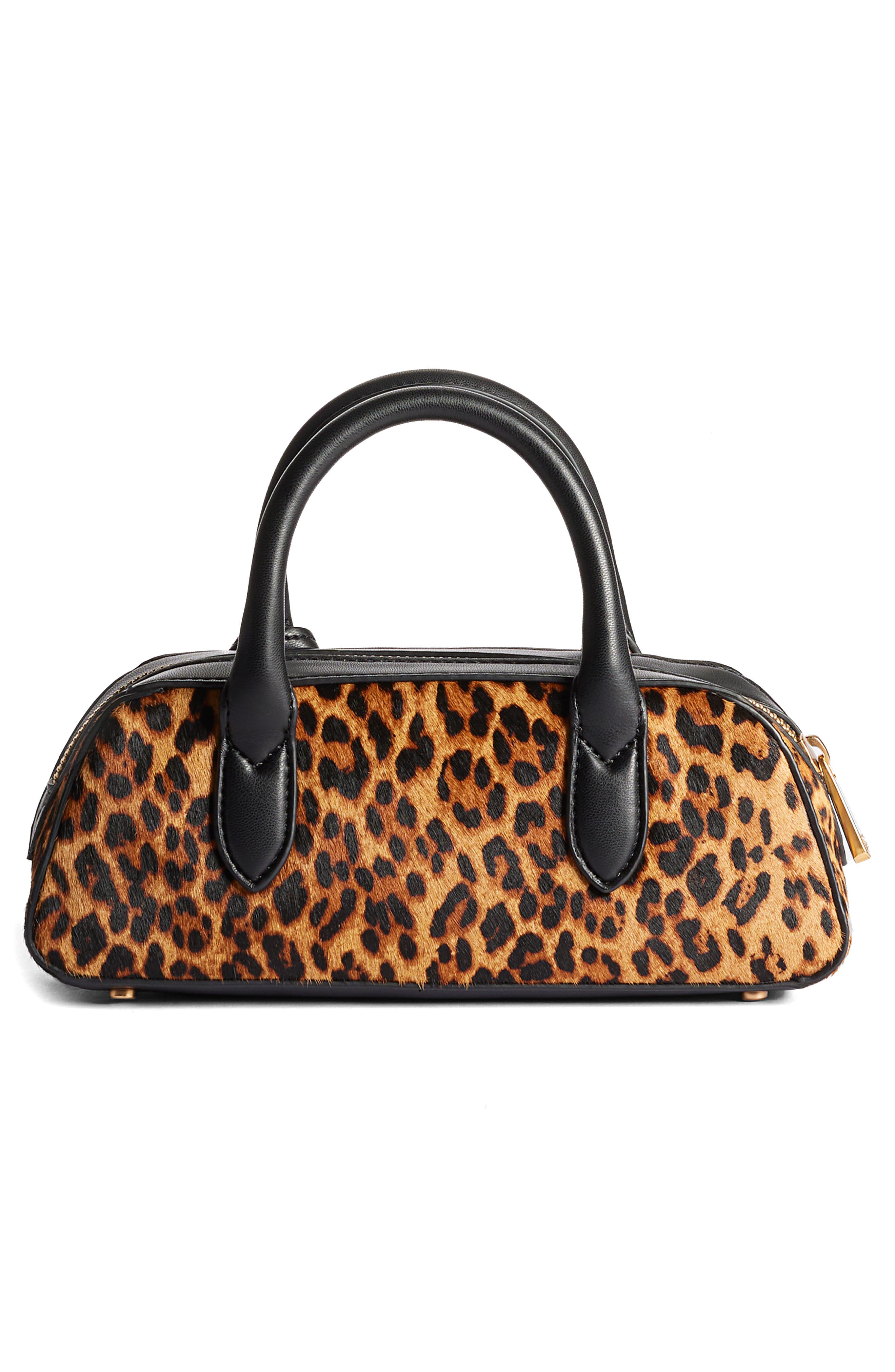 Sam Edelman Micro Nori Genuine Calf Hair Bowler Satchel, Alternate, color, Brown Calf Hair