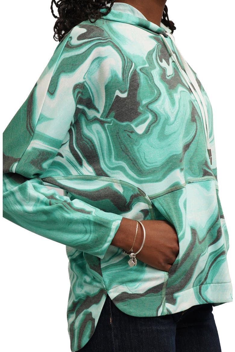 Dolman Sleeve Hoodie, Alternate, color, KATHLEEN EMERALD COMBO
