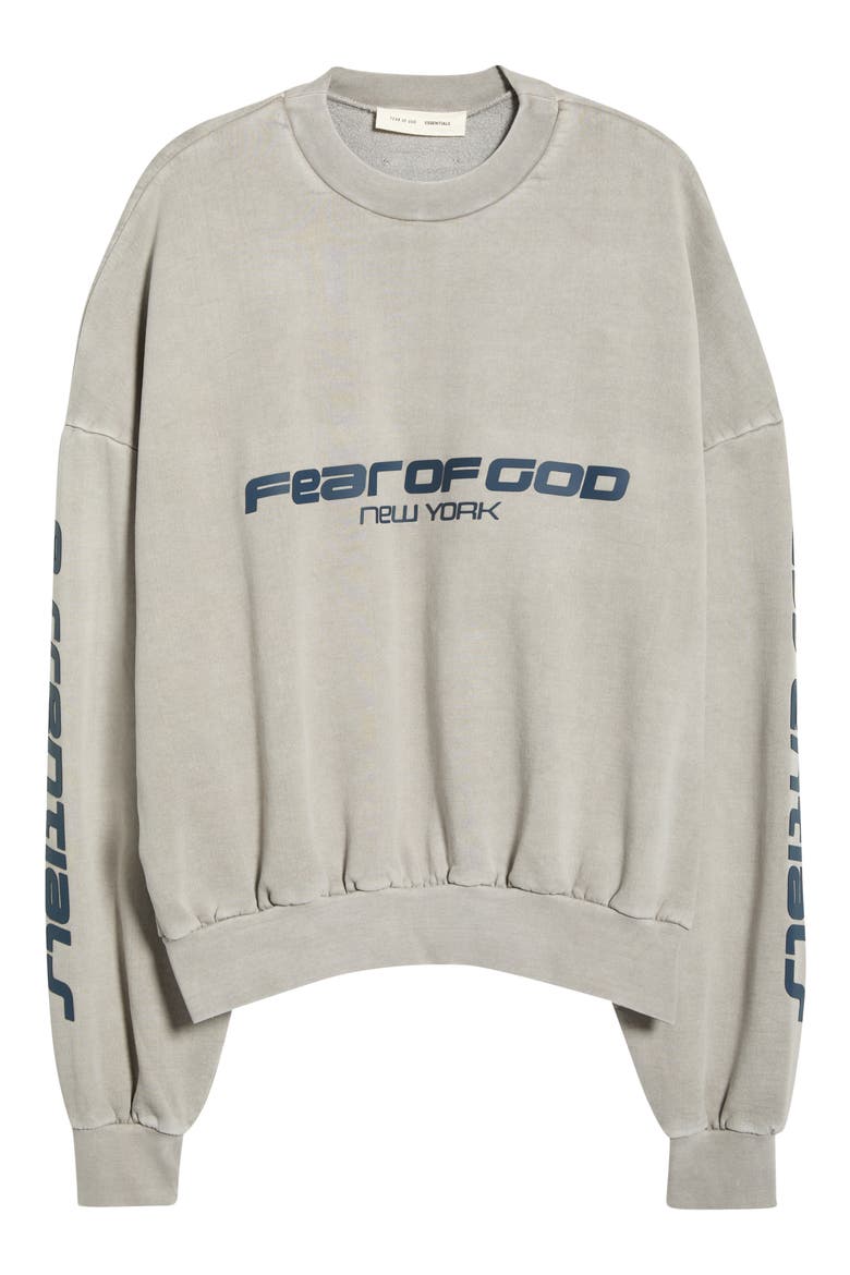 Logo Graphic Print Relaxed Sweatshirt, Alternate, color, SMOKE GREY