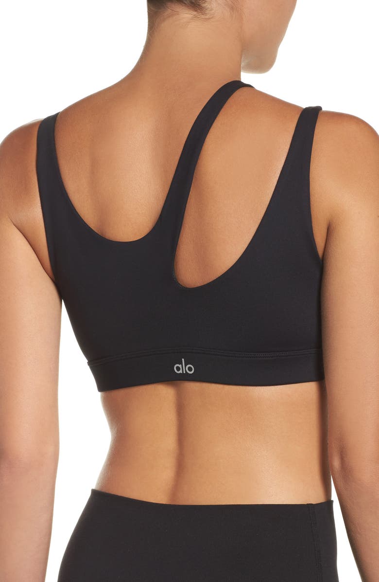 Alo Peak Asymmetrical Sports Bra, Alternate, color,