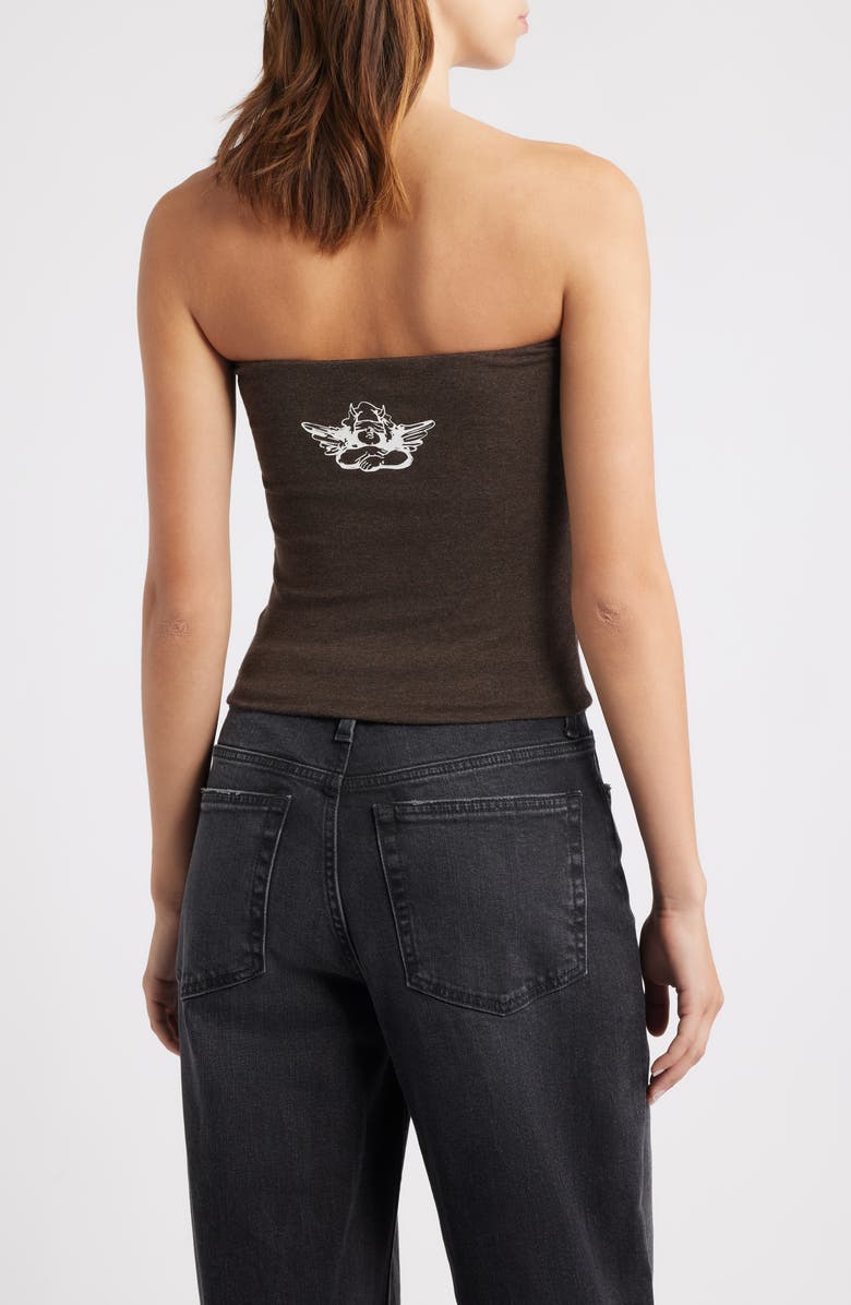 BOYS LIE Let Love Guide My Way Rhinestone Tube Top, Alternate, color, Brown