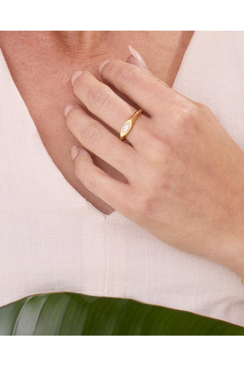 Calla Signet Pearl Ring, Alternate, color, Gold