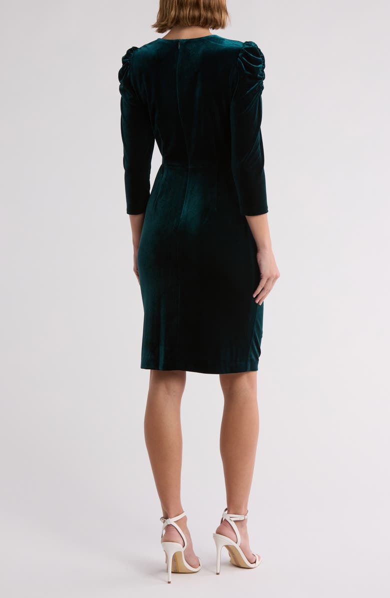 Vince Camuto Ruched Velvet Bodycon Dress, Alternate, color, Hunter