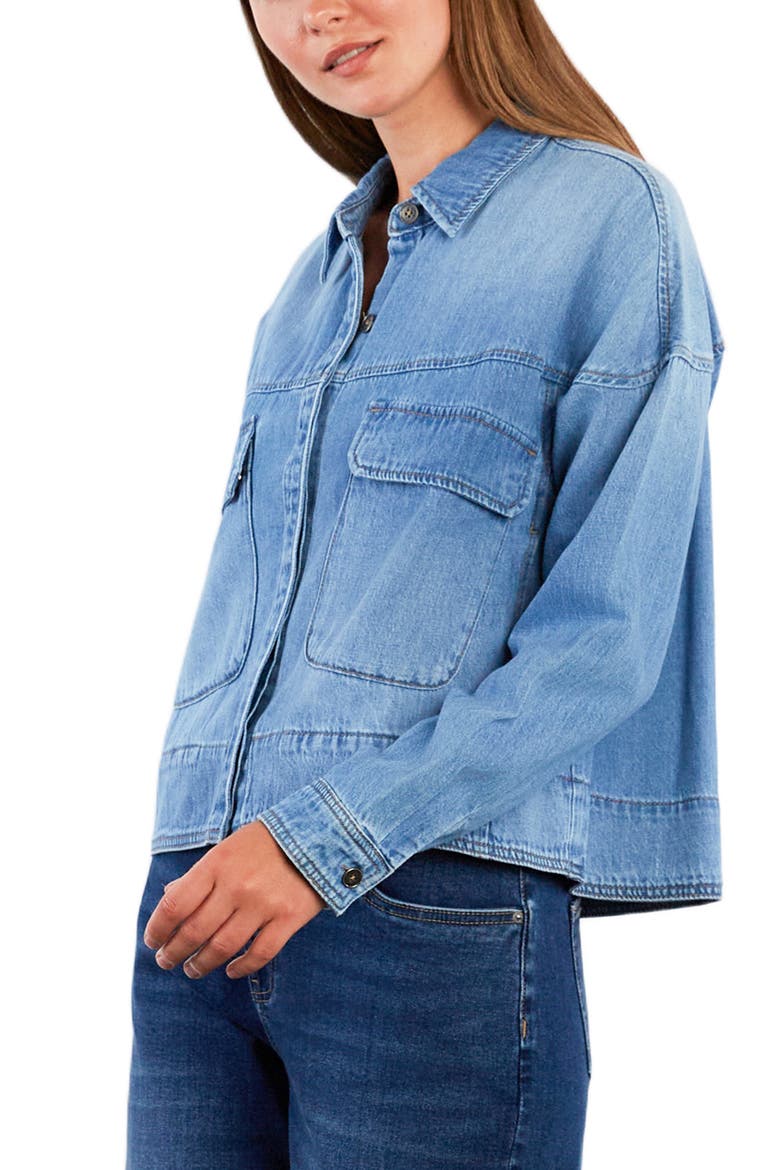 Boxy Denim Button-Up Shirt, Alternate, color, DENIM LOVE
