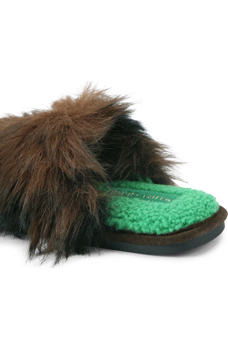 Kurt Geiger London Kensington Faux Fur Scuff Slipper, Alternate, color, Open Brown