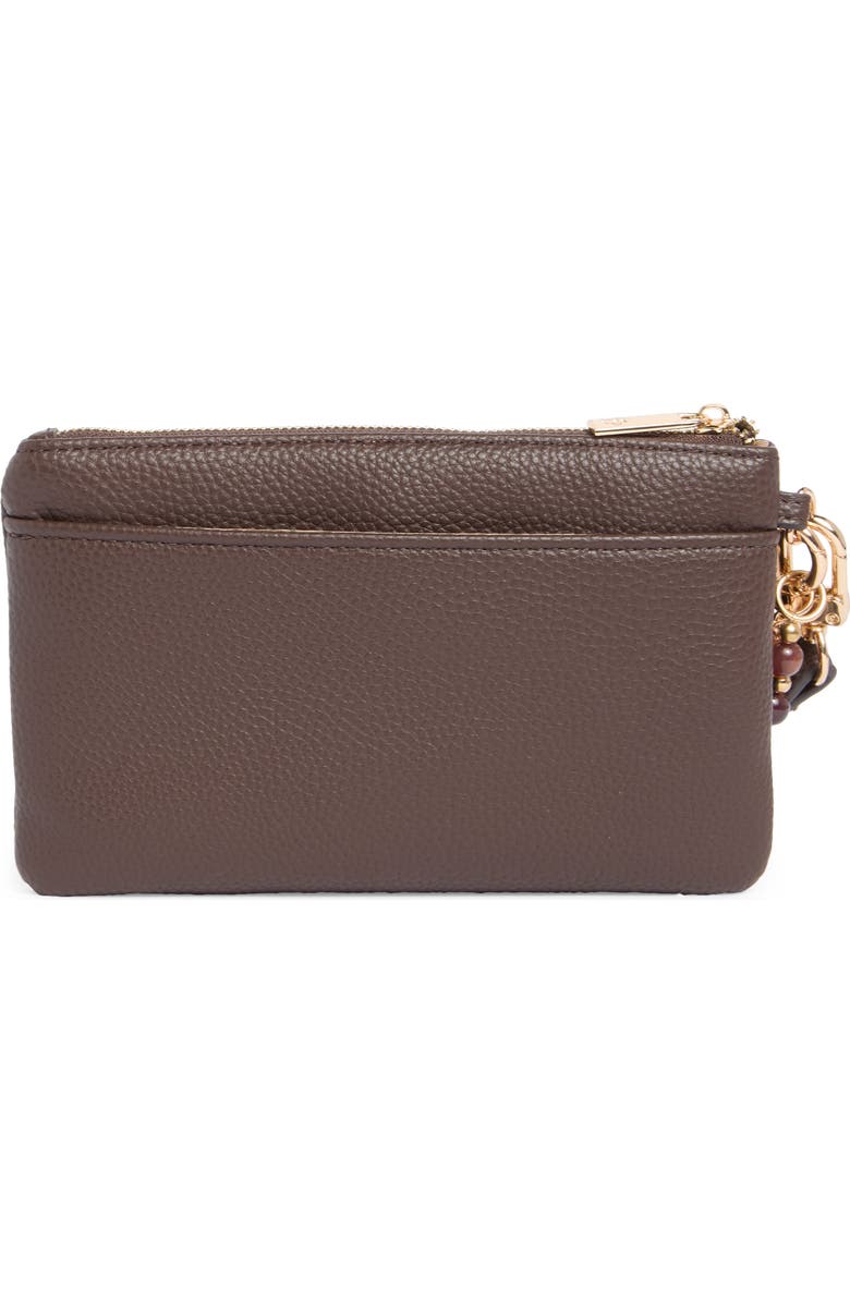 Nanette Lepore Faux Leather Wristlet with Pouch, Alternate, color, Maple
