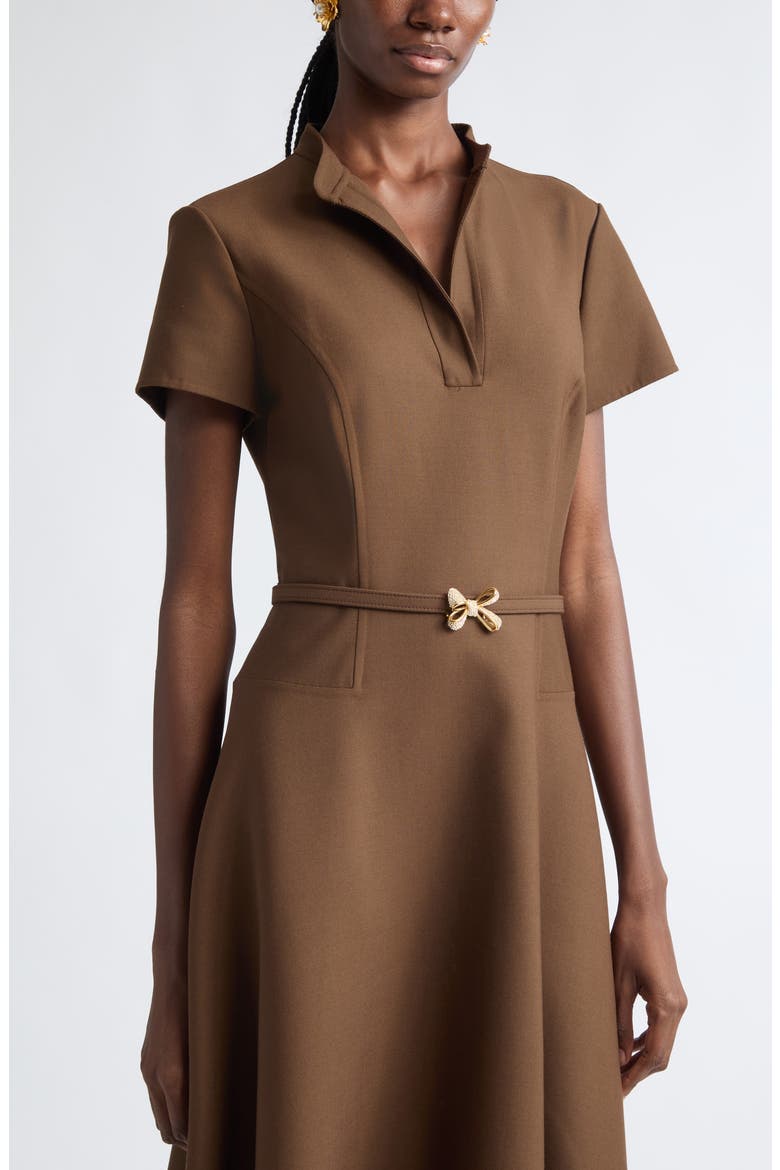 Belted Midi Polo Dress, Alternate, color, CIGAR