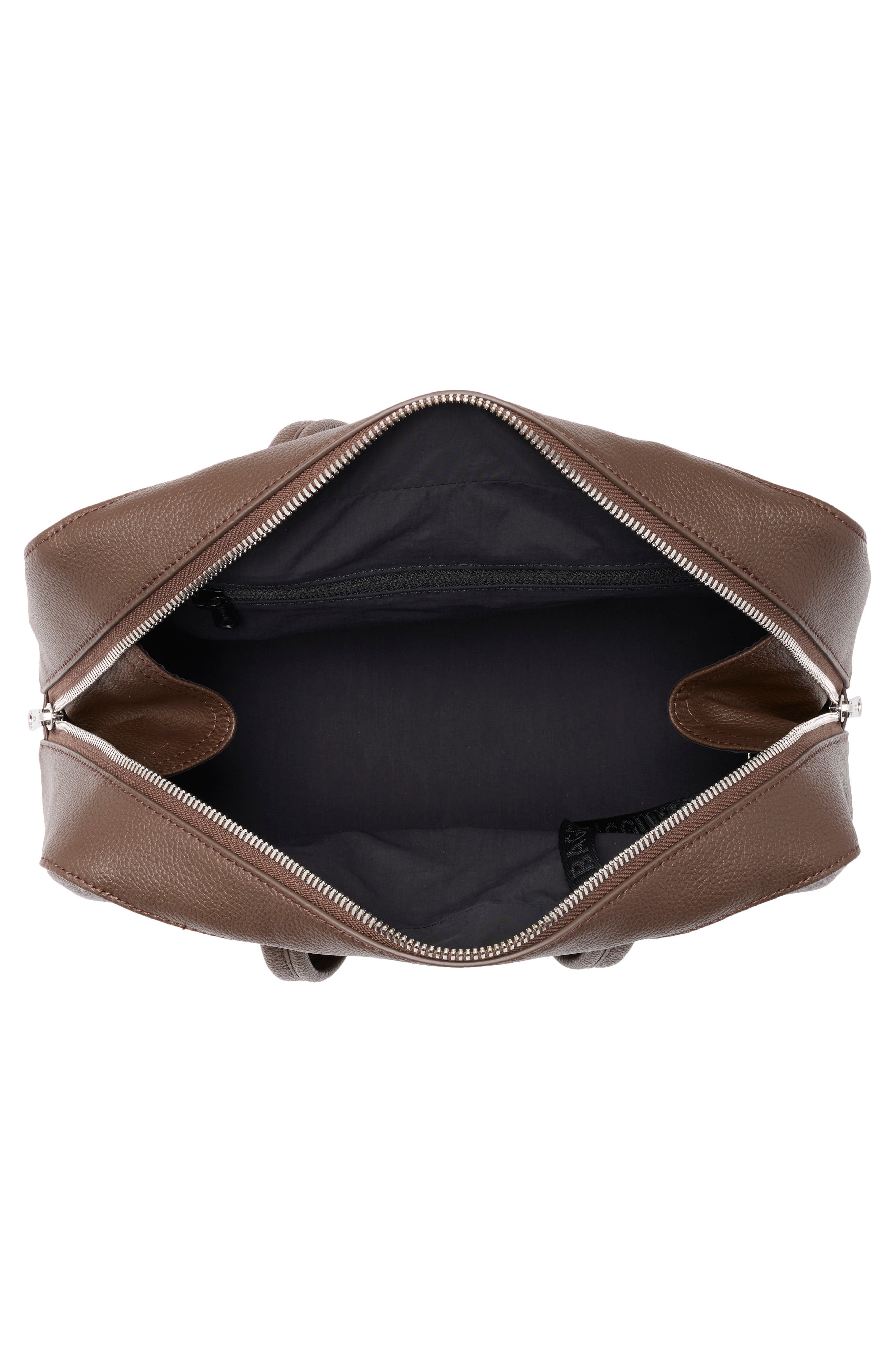Recycled Leather Bowler Bag, Alternate, color, BROWN
