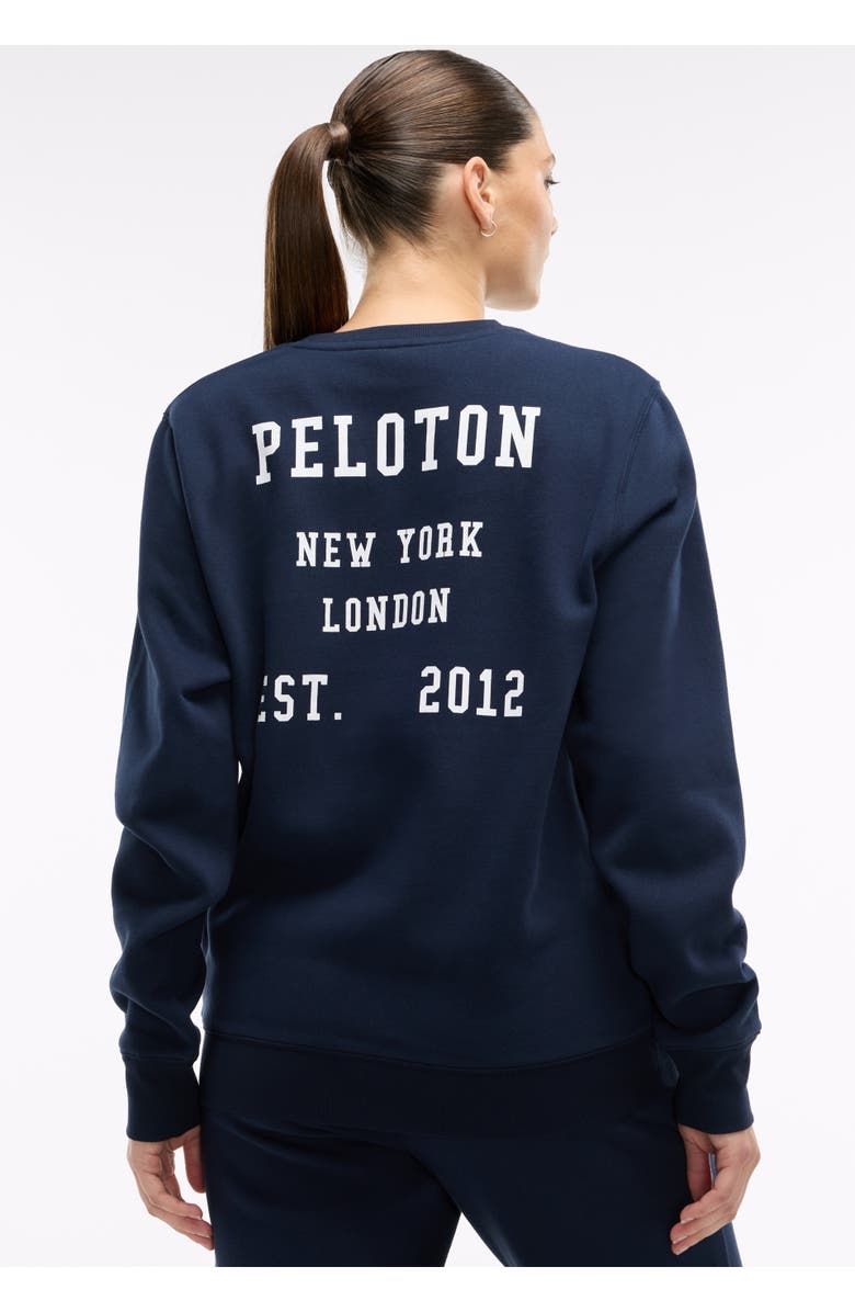 Peloton Soft Fleece Crewneck Sweatshirt, Alternate, color, Deep Navy