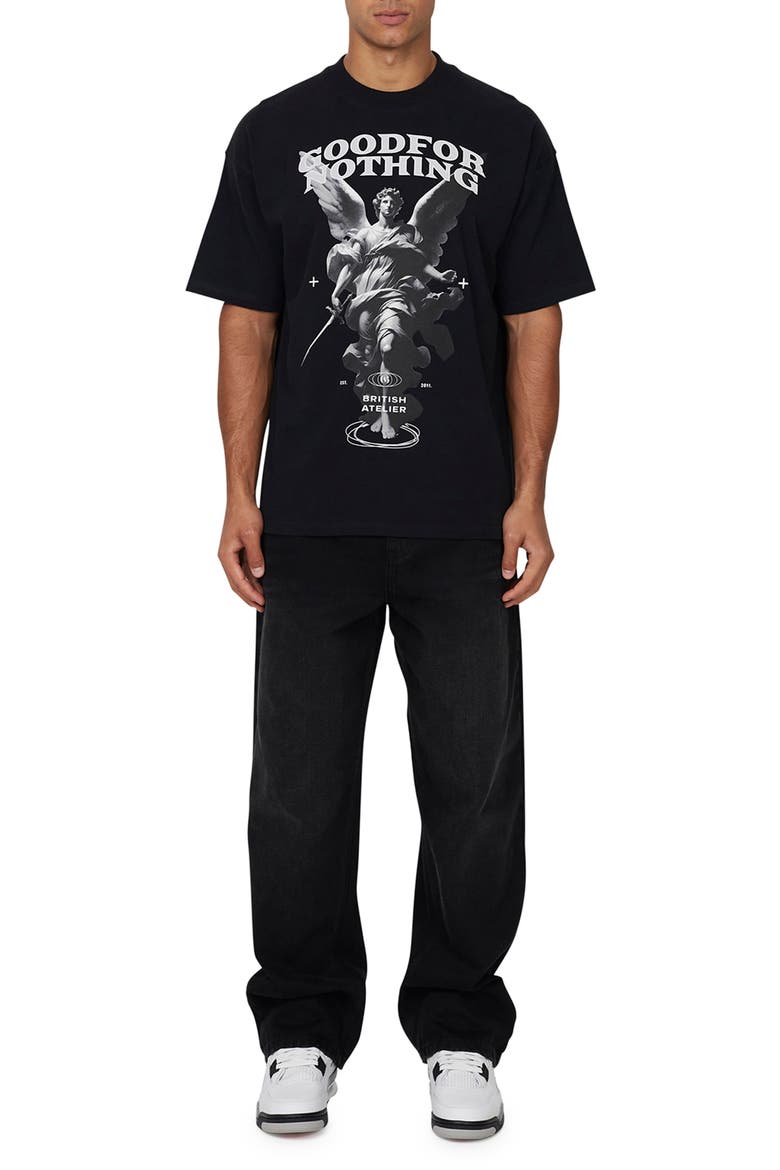 Statue Print Relaxed T-shirt, Alternate, color, Black