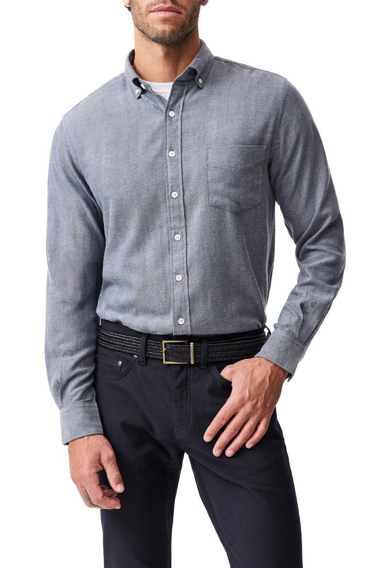 Barrhill Sports Fit Button-Down Shirt, Main, color, DENIM