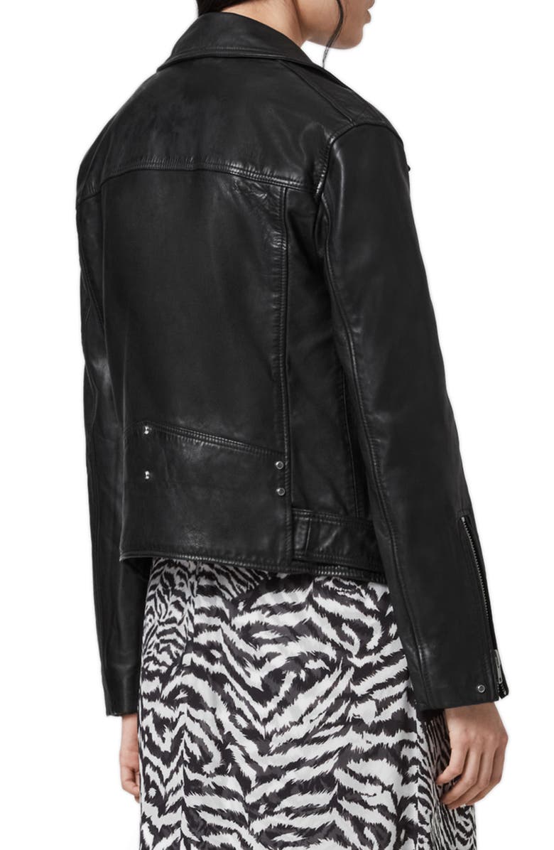 AllSaints Luna Leather Biker Jacket, Alternate, color, 