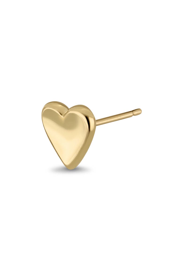 14K Yellow Gold Heart Stud Earrings, Alternate, color, GOLD