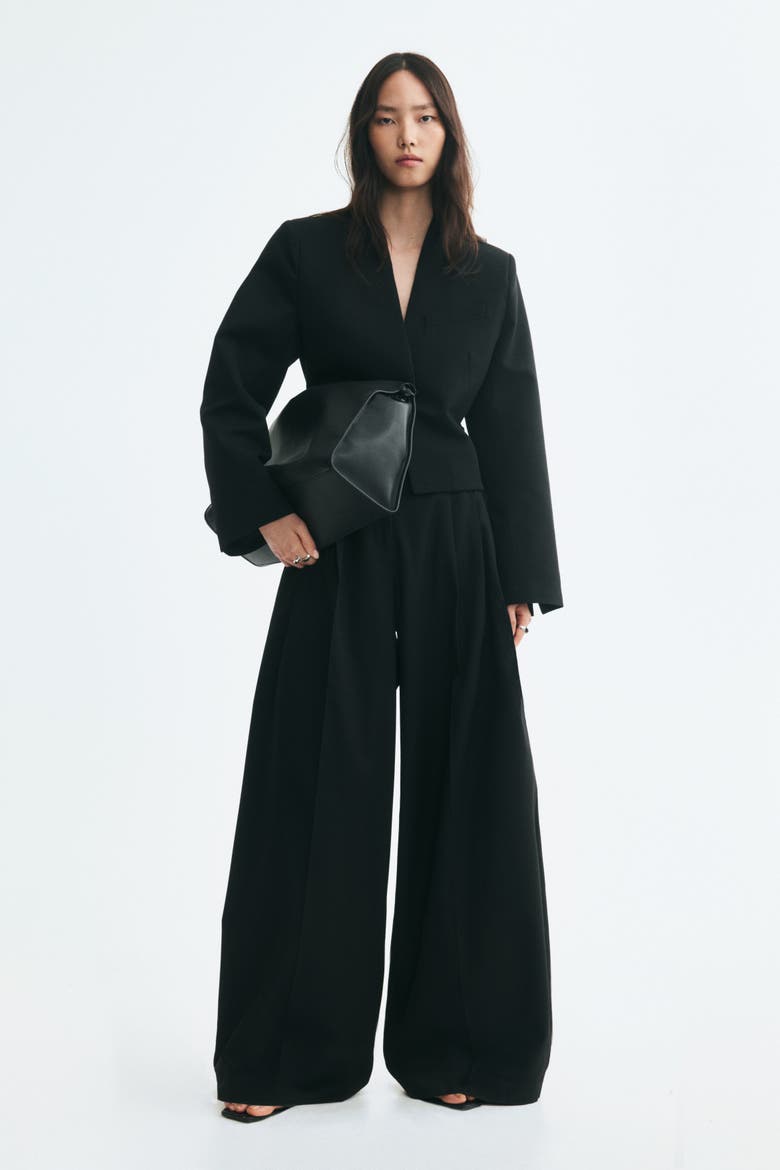 Cropped Belt-detail Jacket, Alternate, color, Black