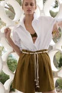H&M Tie-belt Paper Bag Shorts