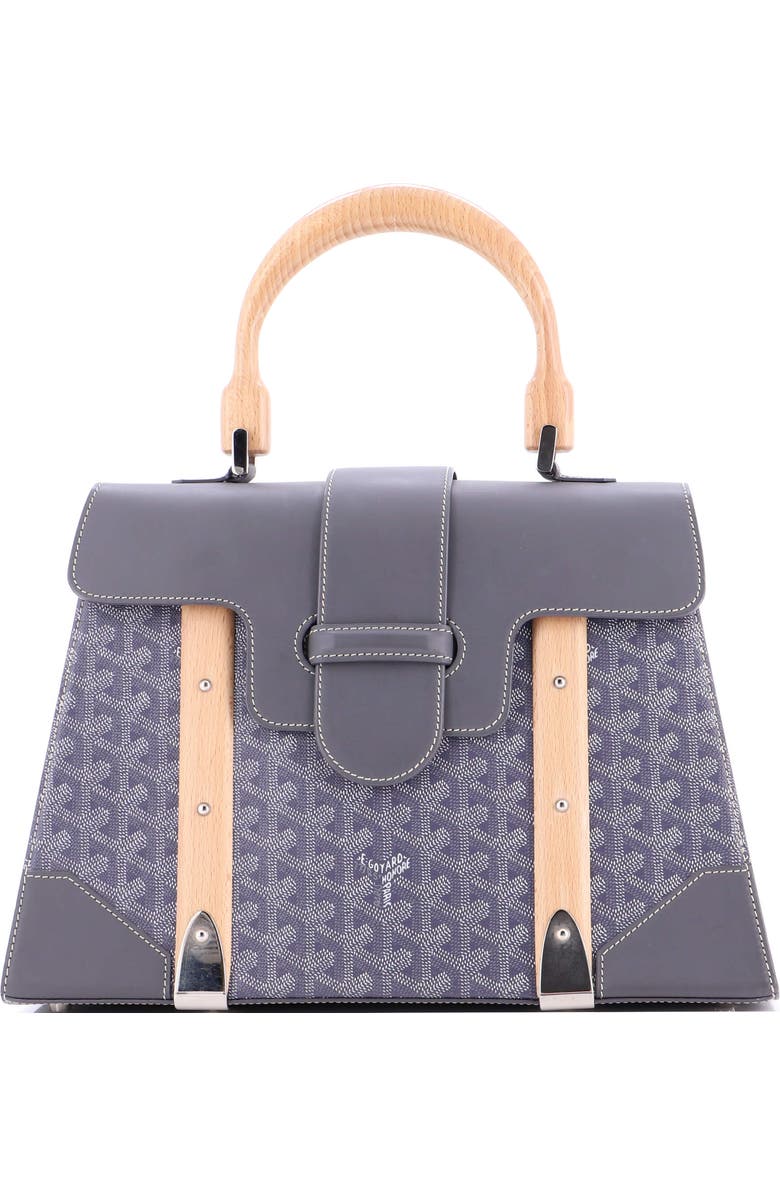 Pre-Owned Goyard Saigon Top Handle Bag Coated Canvas with Leather MM, Main, color,