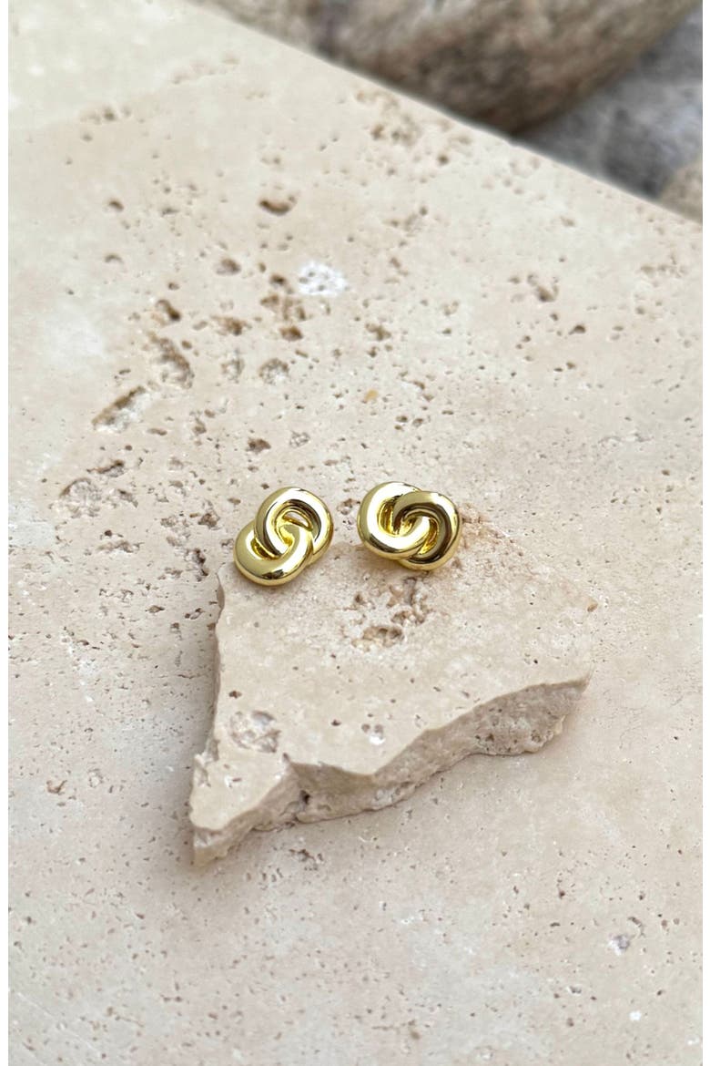 Knot Stud Earrings, Alternate, color, GOLD