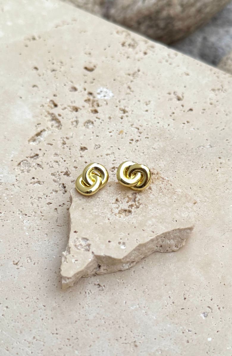 Adornia Knot Stud Earrings, Alternate, color, Gold