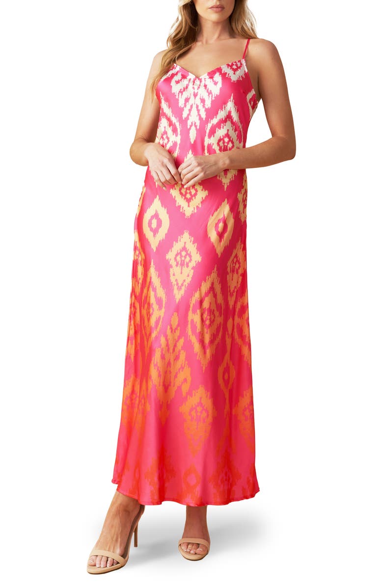 FLYING TOMATO Satin Slipdress, Main, color,