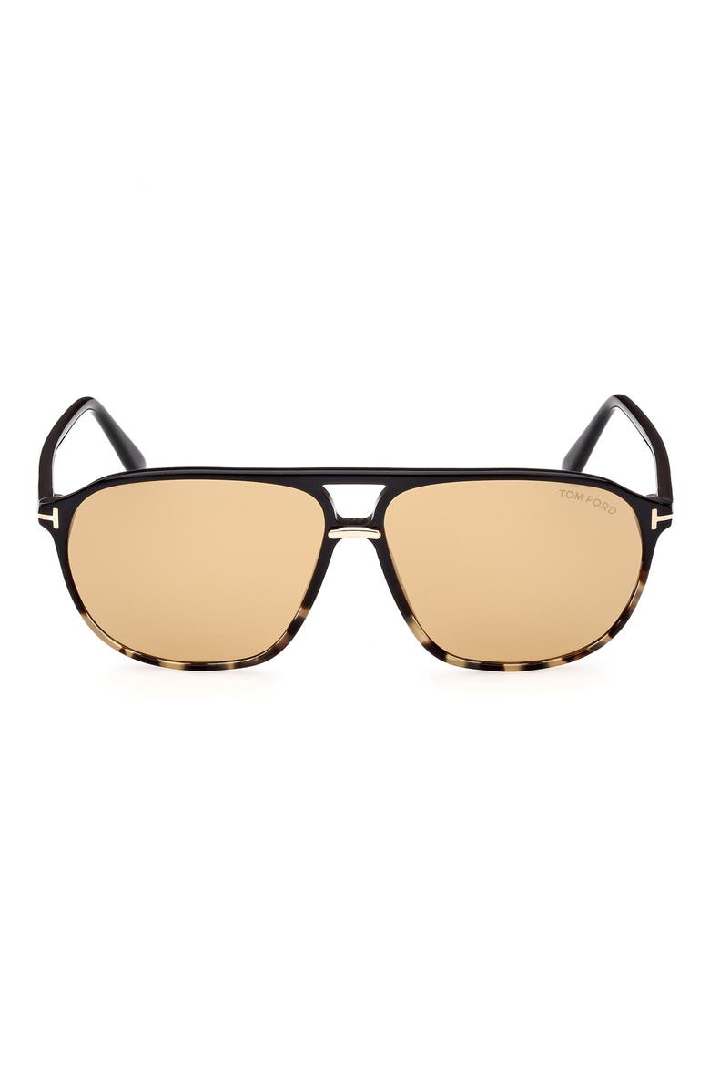 Bruce 61mm Navigator Sunglasses, Main, color, SHINY TORTOISE BLACK / SMOKE